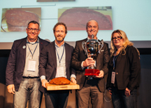 Vinnare i Innovativa klassen 2014 - Rostbiff bake off från Direkt Chark. Från vänster på bilden: Stefan Johansson, Martin Pardell, Dan Melin och Sandra Durholm